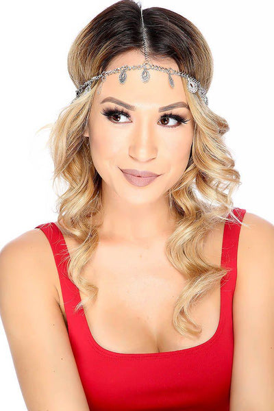 Sexy Silver High Polished Dangling Charms Head Band - AMIClubwear