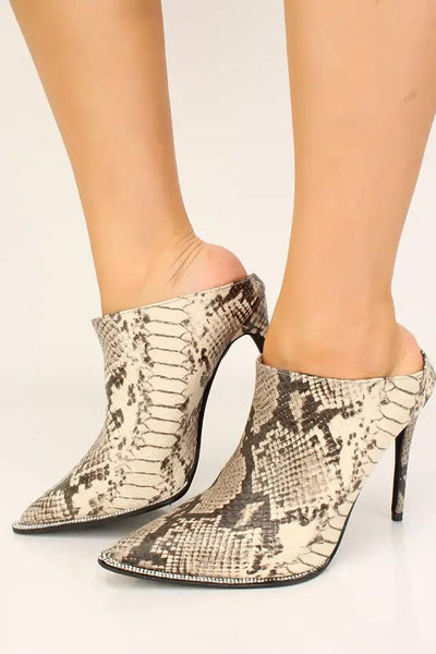 Sexy Snake Rhinestone Mule Booties - AMIClubwear