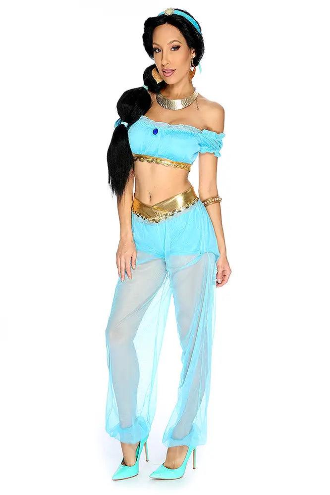 Sexy Turquoise Storybook Princess J 3. Piece Halloween Costume Set - AMIClubwear