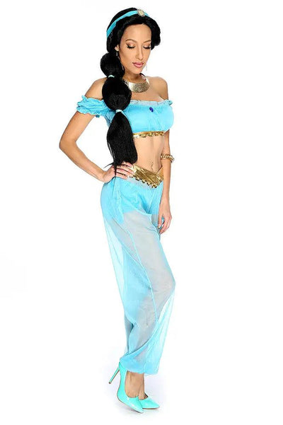 Sexy Turquoise Storybook Princess J 3. Piece Halloween Costume Set - AMIClubwear