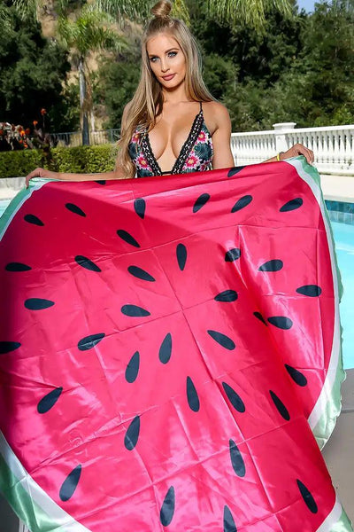 Sexy Watermelon Print Versatile Swimsuit Cover Up - AMIClubwear