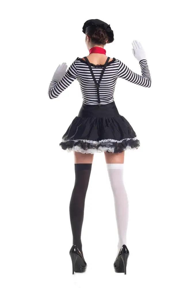 Sexy White Black Mesmerizing Mime 8 Pc. Costume - AMIClubwear