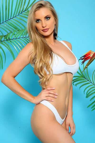 Sexy White Cut Out One Piece Swimsuit - AMIClubwear