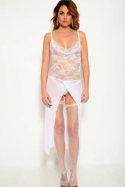Sexy White Midi Intimates Dress - AMIClubwear