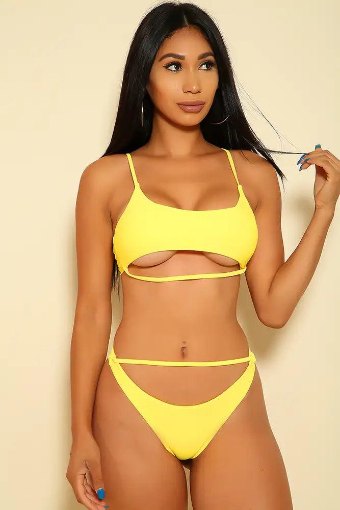 Sexy Yellow Padded Two Piece Bikini - AMIClubwear