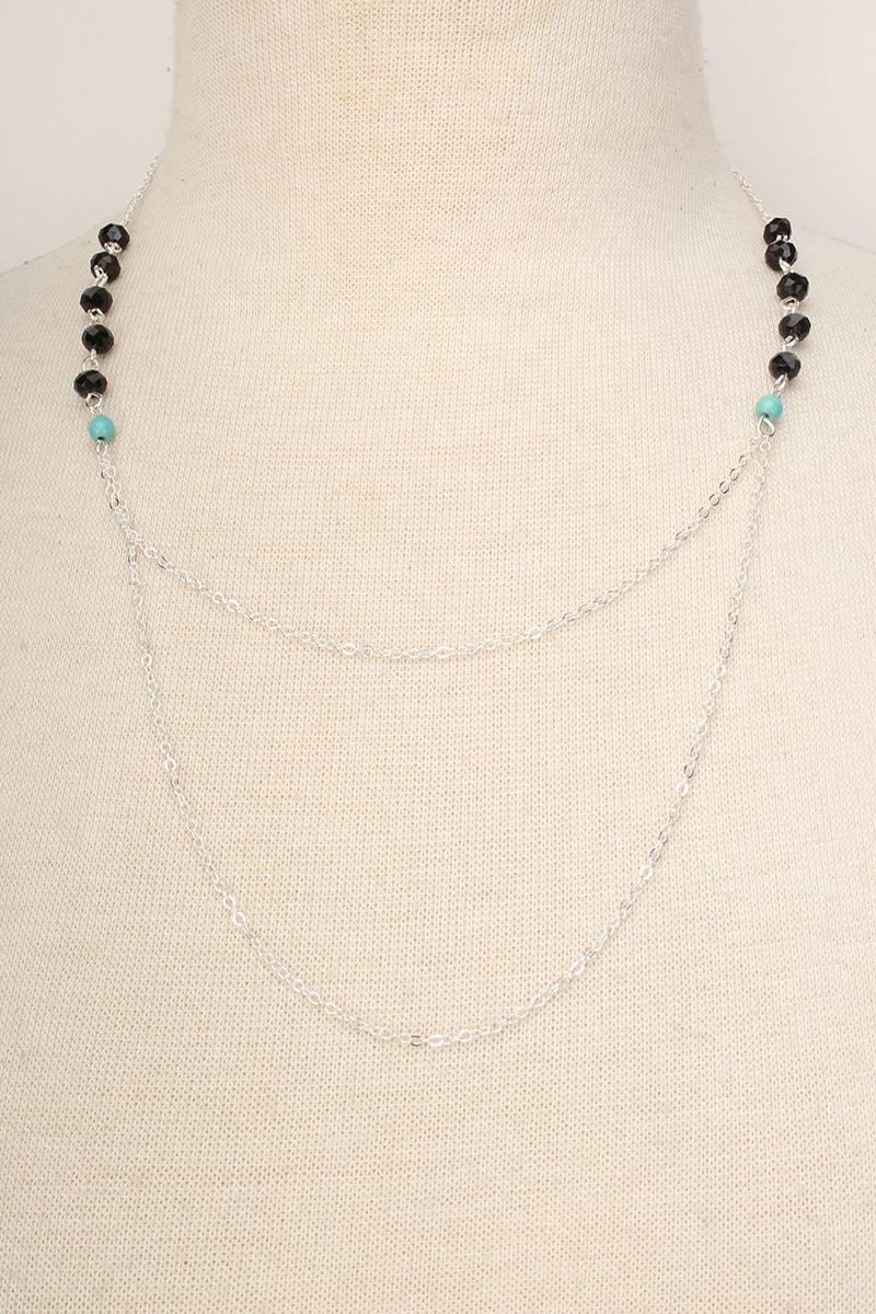 Silver Beaded Necklace - AMIClubwear