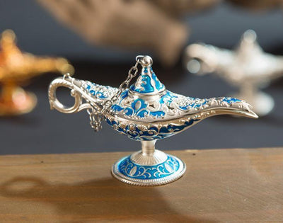 Silver Blue Detailing Genie Lamp Costume Accessory - AMIClubwear