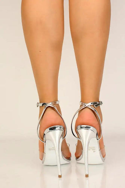Silver Clear Metallic High Heels - AMIClubwear