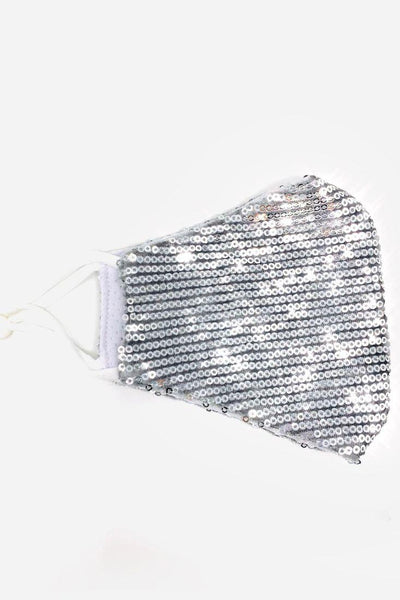 Silver Sequins Reusable Washable Face Mask - AMIClubwear