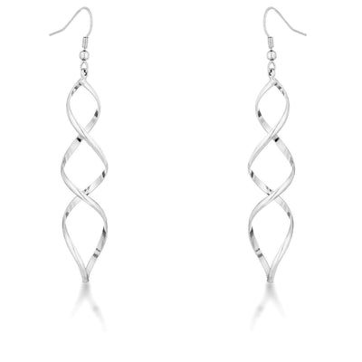Silver Twist Earrings - AMIClubwear