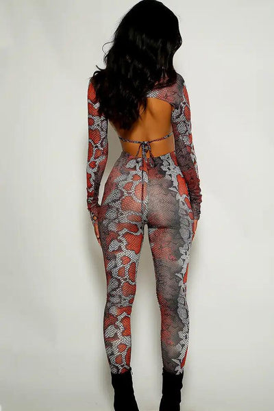 Snake Print Three Piece Outfit - AMIClubwear