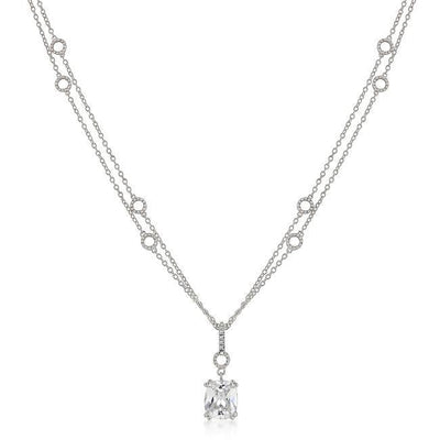 Solitaire Pendant on Double Chain - AMIClubwear