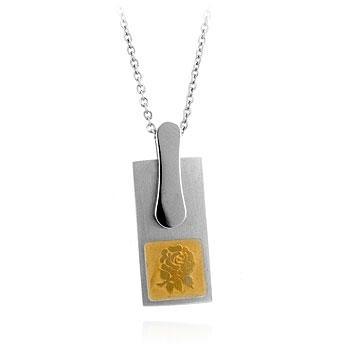 Stainless Steel Floral Silhouette Pendant - AMIClubwear
