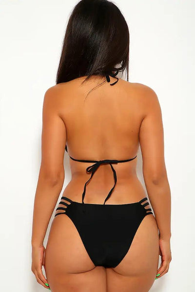 Strappy Black Two Piece Swimsuit - AMIClubwear