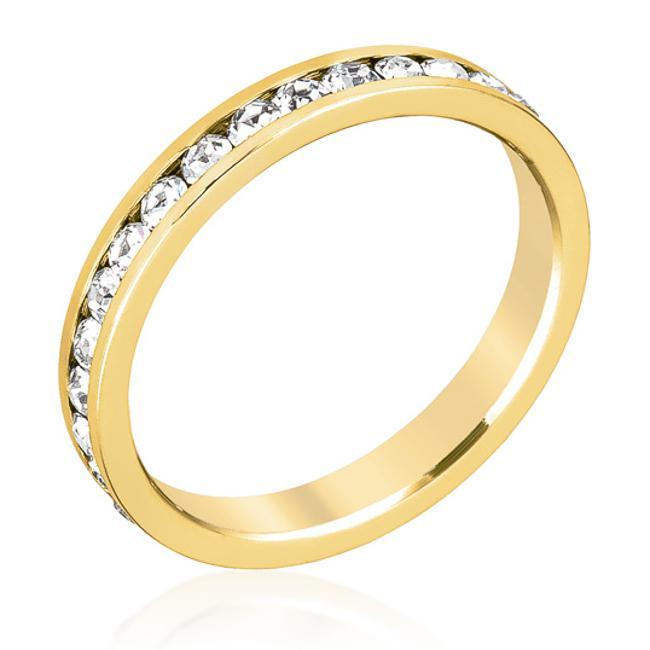 Stylish Stackables Clear Crystal Gold Ring - AMIClubwear