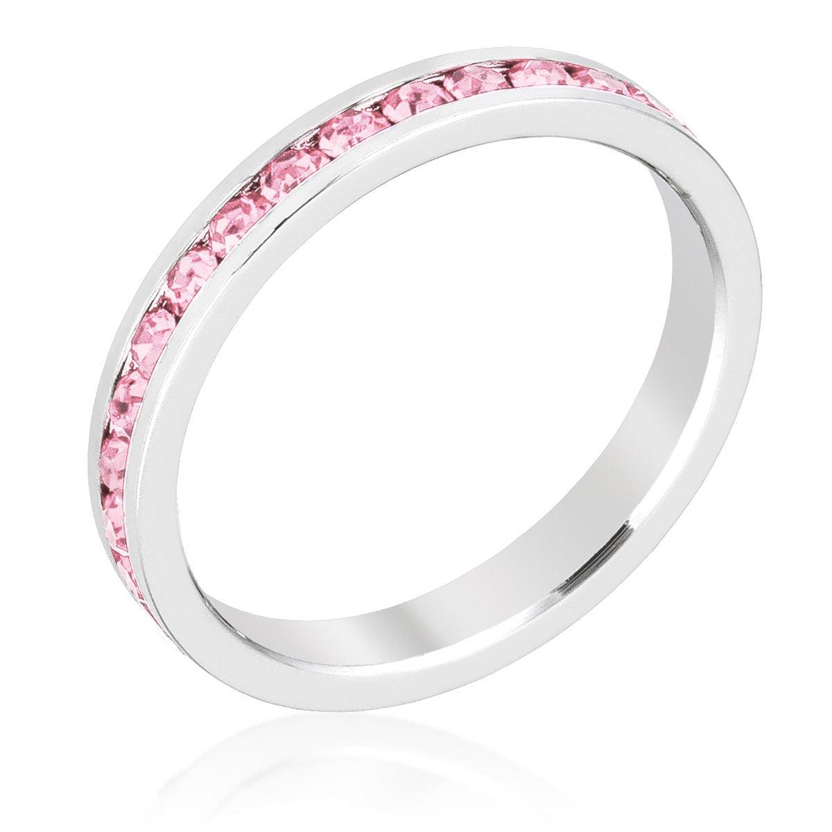 Stylish Stackables Pink Crystal Ring - AMIClubwear