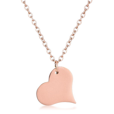 This enchanting necklace features a dainty heart dangling from a cable chain. The pendant and adjustable cable chain are plated in a rose gold - AMIClubwear