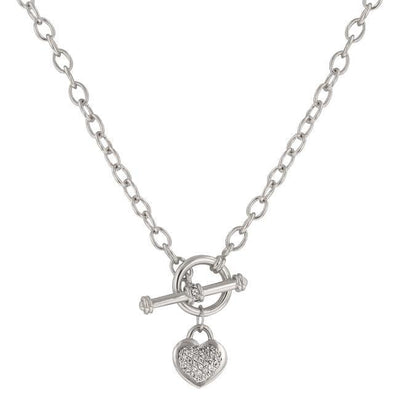 Toggle Pave Heart Necklace - AMIClubwear