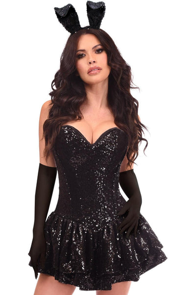 Top Drawer 4 PC Sequin Bunny Corset Dress Costume - AMIClubwear