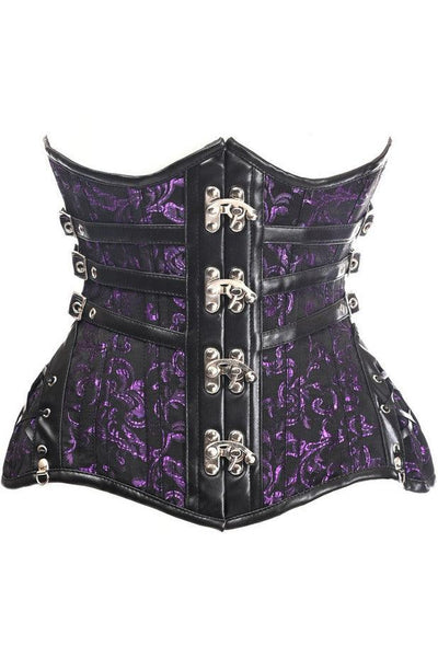 Daisy Corsets Top Drawer CURVY Black/Gold Brocade Double Steel