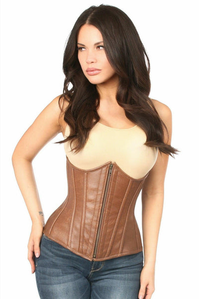Top Drawer Faux Leather Underbust Corset - Daisy Corsets