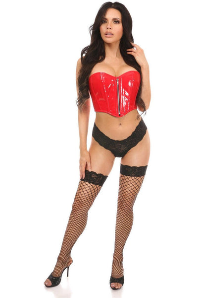 Top Drawer Red Patent Bustier Top w/Zipper - AMIClubwear