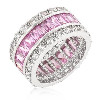 Triple Row Pink Eternity Ring - AMIClubwear
