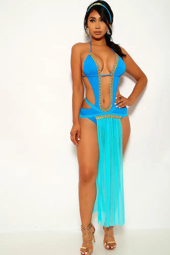 Turquoise Princess Jas 2 Piece Costume - AMIClubwear