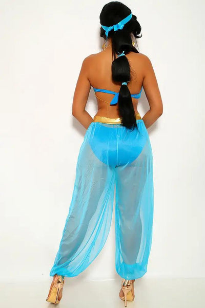 Turquoise Princess Jas 4 Piece Costume - AMIClubwear