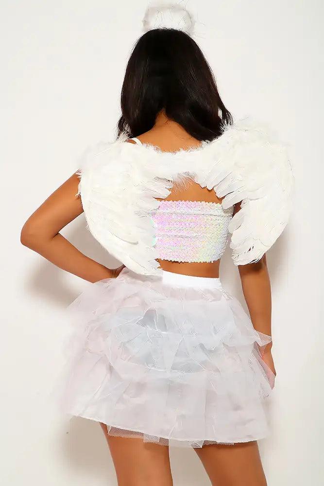 White 3 Piece Angel Costume - AMIClubwear