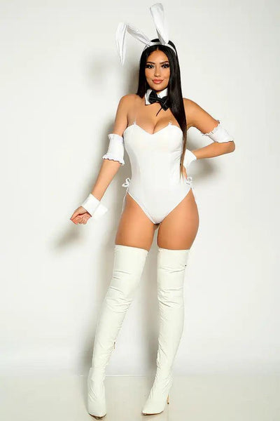 White 5 Piece Bunny Costume - AMIClubwear