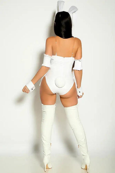 White 5 Piece Bunny Costume - AMIClubwear