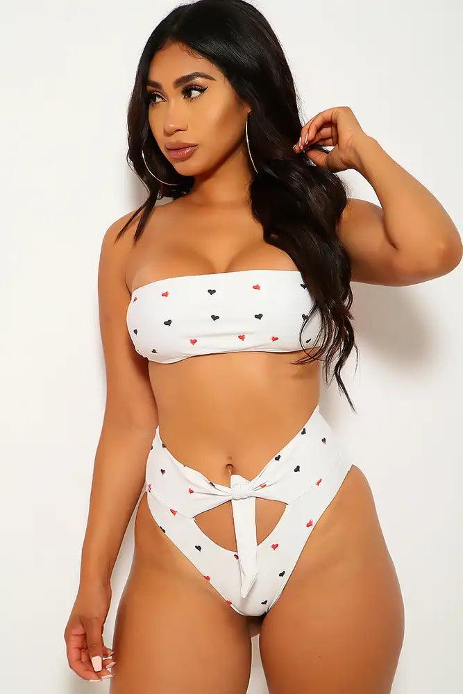 White Bandeau Two Piece Swimsuit - AMIClubwear