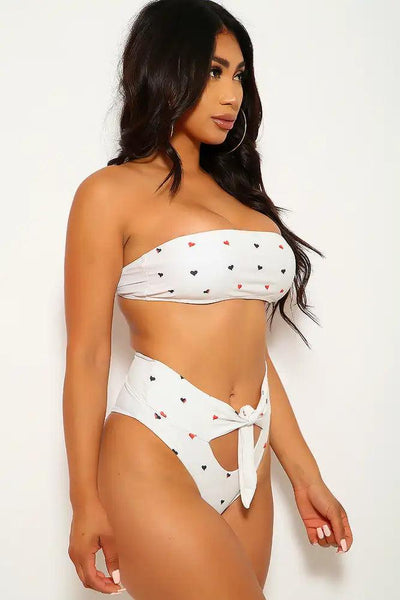 White Bandeau Two Piece Swimsuit - AMIClubwear