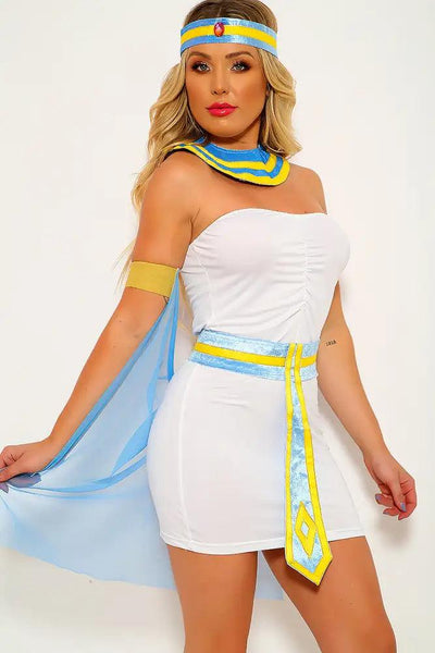 White Blue Egyptian 5 Piece Costume - AMIClubwear