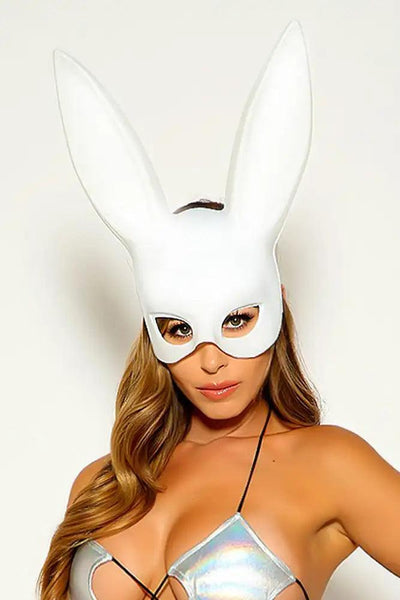 White Bunny Mask Costume Accessory - AMIClubwear