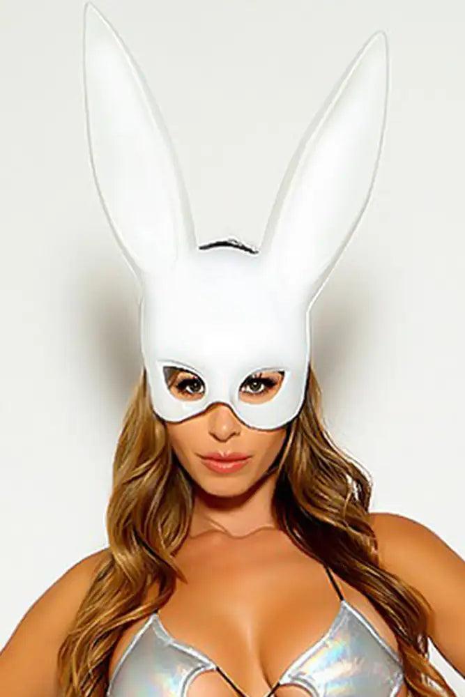 White Bunny Mask Costume Accessory - AMIClubwear