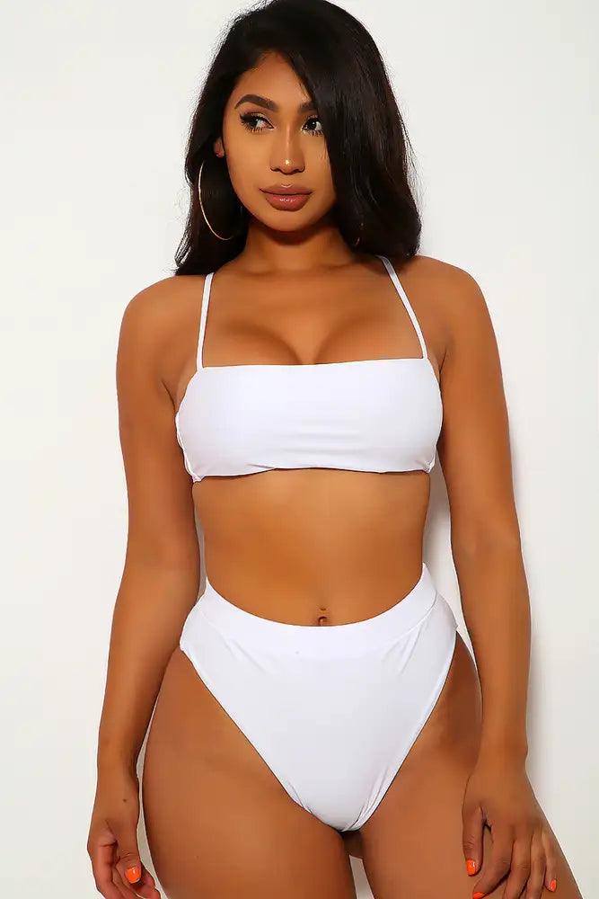 White Cheeky Two Piece Swimsuit - AMIClubwear