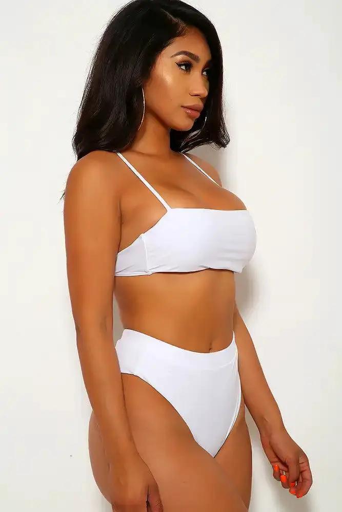 White Cheeky Two Piece Swimsuit