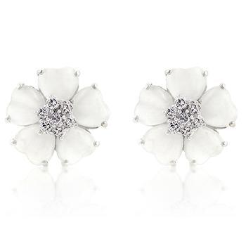 White Flower Nouveau Earrings - AMIClubwear