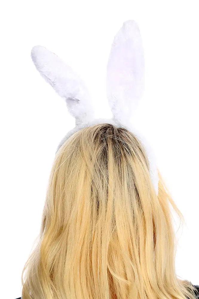 White Fuchsia Sequin Faux Fur Bunny Ears - AMIClubwear
