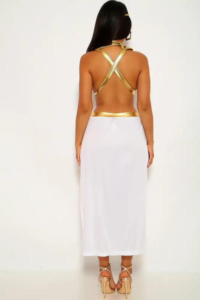 White Gold 3 Piece Cleopatra Costume - AMIClubwear