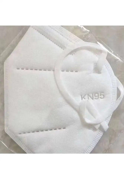 White KN95 5 Layers Surgical Reusable Face Masks 5pcs (Hidden Adjustable Nose Piece) - AMIClubwear