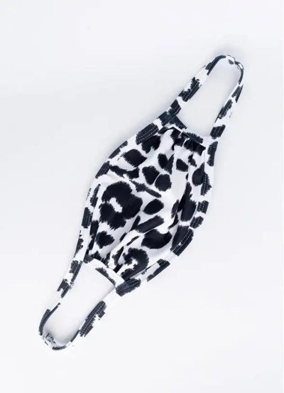 White Leopard Print Reusable Mouth Face Mask - AMIClubwear