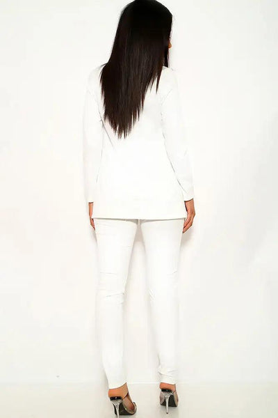White Long Sleeve 2 Piece Outfit - AMIClubwear