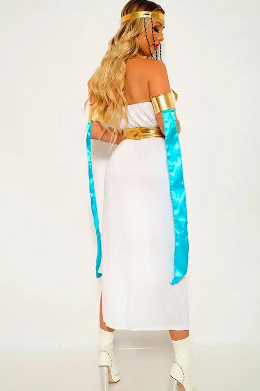 White Mint Egyptian Ruler 5 Piece Costume - AMIClubwear