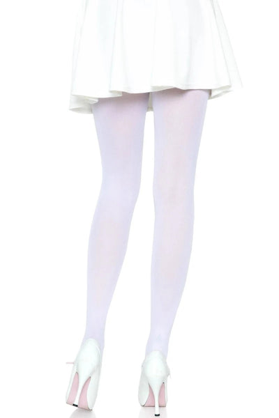 White Nylon Tights - AMIClubwear