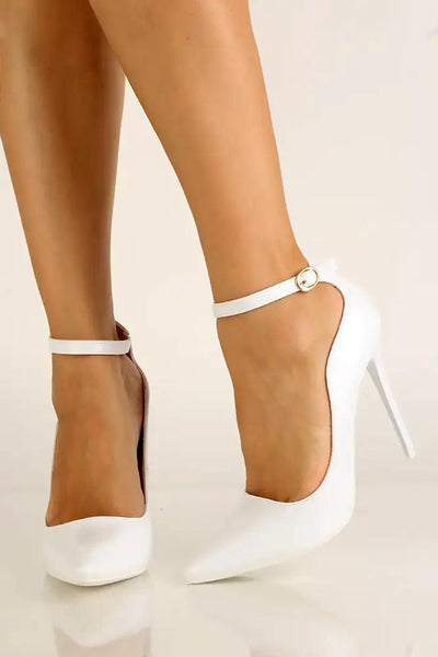 White Patent Pointy Toe High Heels - AMIClubwear