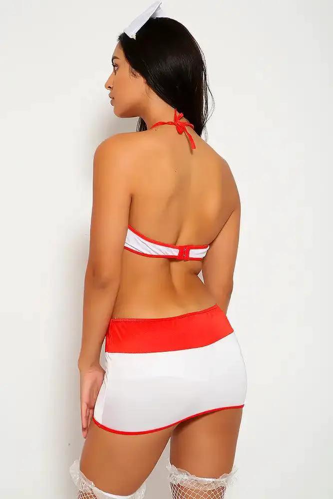 White Red 4Pc. Sexy Nurse Costume