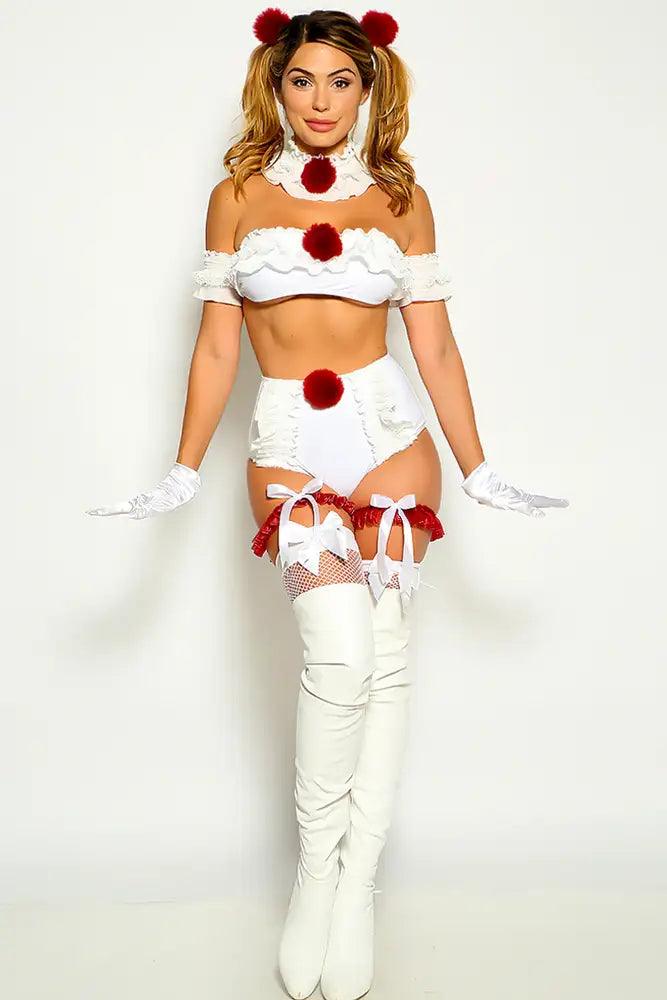 White Sexy Ruffled IT 6 Piece Costume - AMIClubwear
